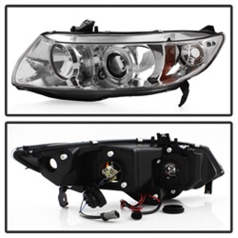 Spyder 5010797 fits Honda 06-08 Civic 2Dr Projector Headlights LED Halo Chrome
