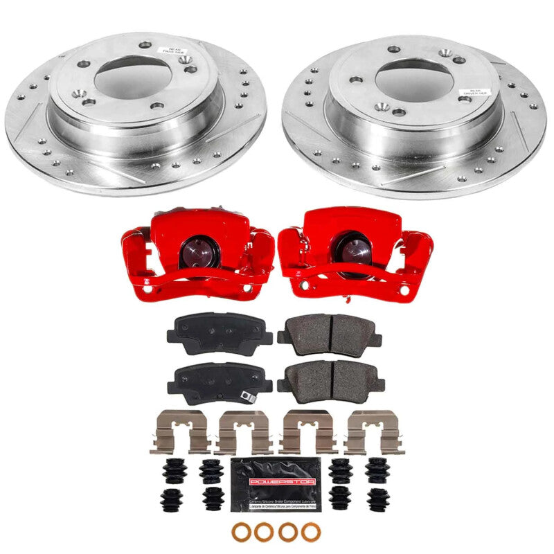 Power Stop KC6501B 17-19 fits Kia Soul Rear Z23 Evolution Kit w/Calipers