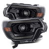 AlphaRex 880750 fits Toyota 12-15 Tacoma LUXX LED Projector Headlights Plank Style Alpha Black w/DRL