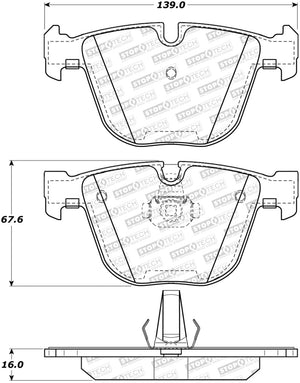 Stoptech 309.09192 10-18 BMW X5 M Sport Performance Rear Brake Pads