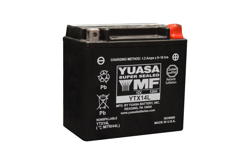 Yuasa YUAM7RH4L YTX14L Maintenance Free AGM 12 Volt Battery