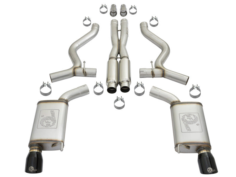 AFE 49-33087-B rce XP 3in 304 SS Loud Tone Cat-Back w/ Black Tips 15-17 fits Fo