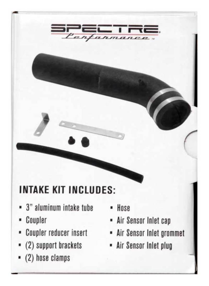 Spectre 8219K Universal Intake Tube Kit 3in. - Aluminum - Black