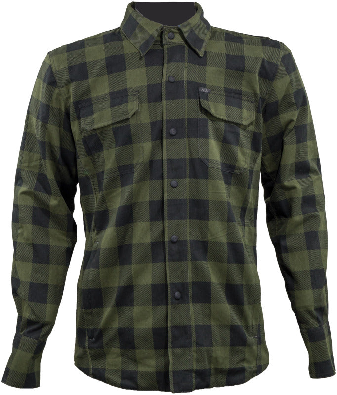 Speed and Strength 609884 True Grit Armored Motoshirt Olive/Black - Large