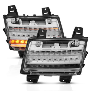 ANZO 511082 18-19 fits Jeep Wrangler JL LED Chrome Clear w/ Sequential Signal