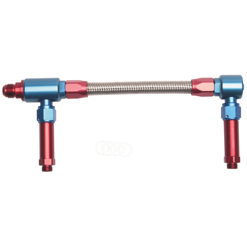 Russell 641280 Performance -8 AN to -8 AN ProFlex Demon Carb Dual Inlet Carb Kit (Red/Blue)
