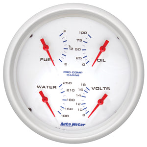 AutoMeter 200705 Autometer Marine White 5in Gauge Quad