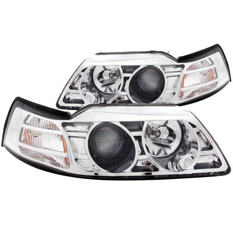 ANZO 121043 1904 fits Ford 99-20 Mustang Projector Headlights Chrome