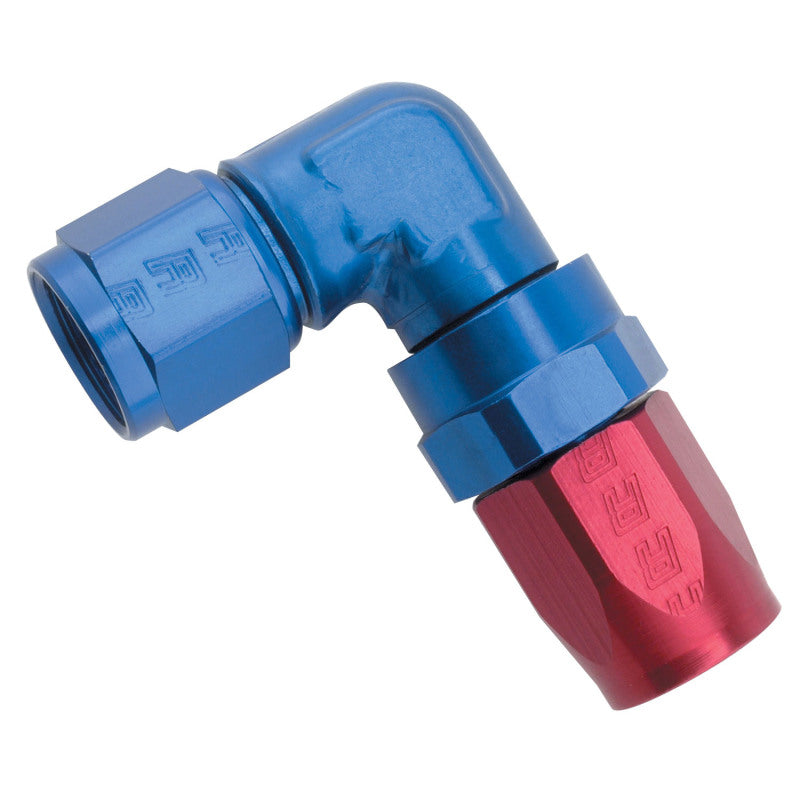 Russell 613670 Performance -12 AN Red/Blue 90 Degree Forged Aluminum Swivel Hose End