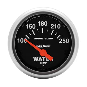 AutoMeter 3337 Autometer Sport-Comp 52mm 100-250 Deg F Electronic Water Temp Gauge