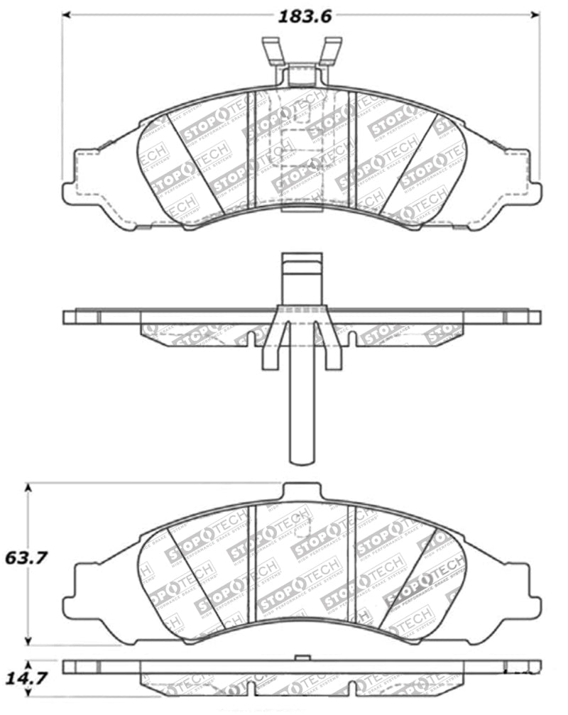 Stoptech 308.1043 Street Touring Brake Pads