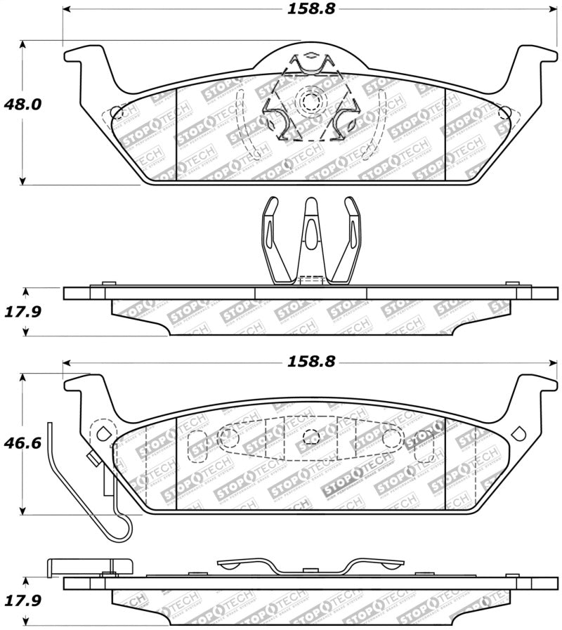 StopTech 308.1012 Street Touring fits Ford 10-11 F-150 Rear Brake Pads