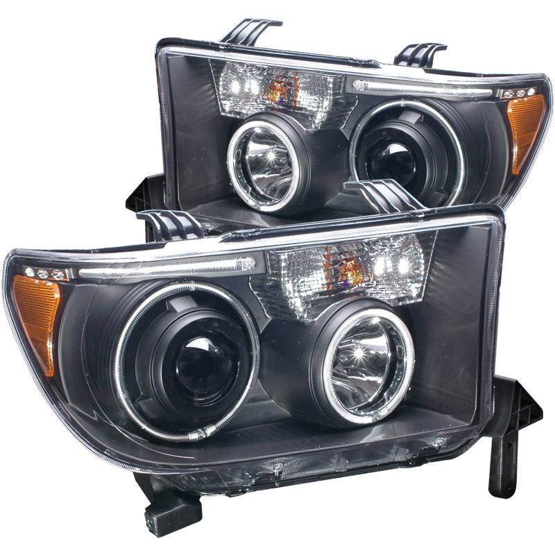 ANZO 111174 2013 fits Toyota 07-20 Tundra Projector Headlights w/ Halo Black (CCFL)