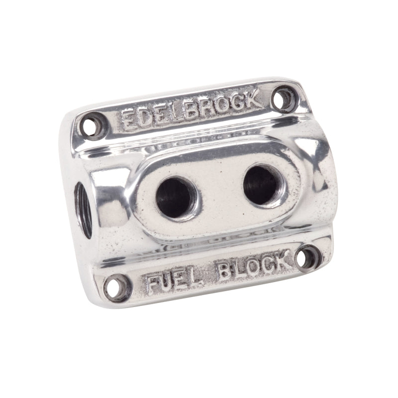 Edelbrock 12801 Polished Fuel Block Dual Carb