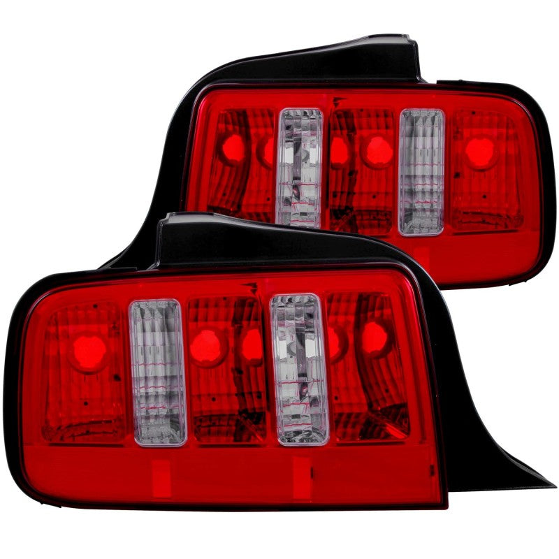 ANZO 221166 2009 fits Ford 05-20 Mustang Taillights Red/Clear - 2010 Style