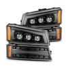 AlphaRex 880254 fits Chevy 03-06 Silverado 1500/2500HD/3500HD/Avalanche Alpha-Black NOVA LED Proj Headlights