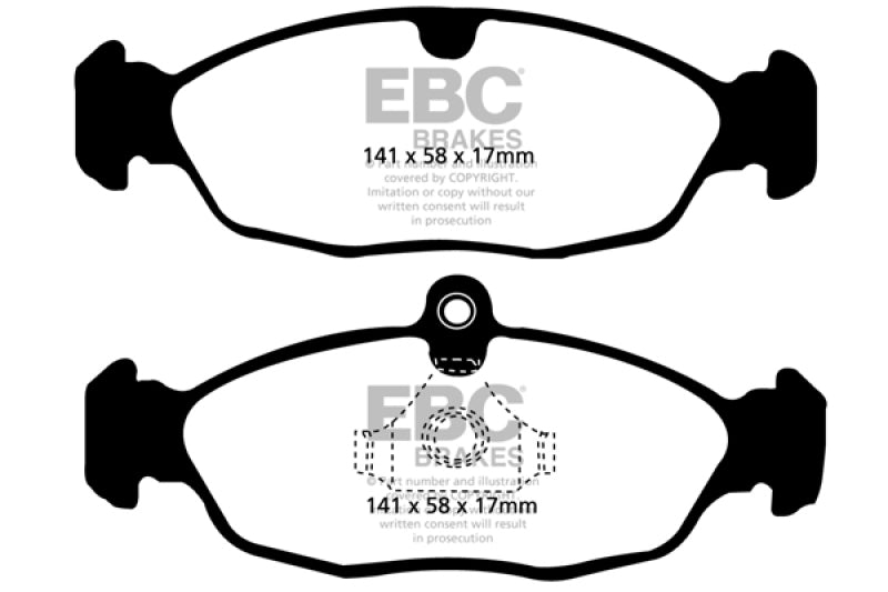 EBC DP21198 fits Aston Martin 97-99 DB7 3.2 Supercharged Greenstuff Rear Brake Pads