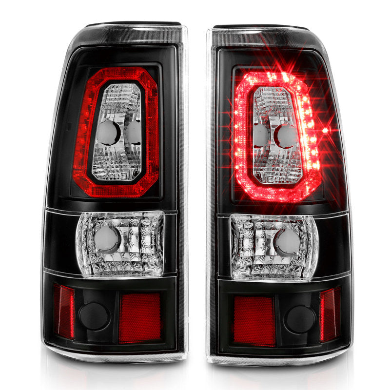 ANZO 311324 1902 fits Chevy 99-20 Silverado 1500 LED Taillights Plank Style Black w/Clear Lens