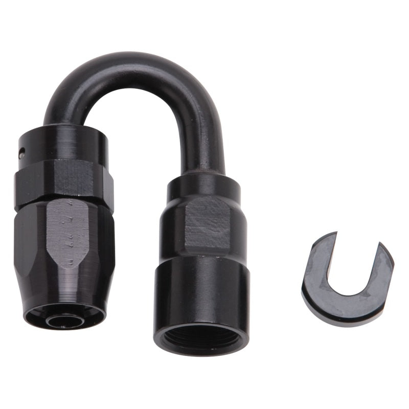 Russell 611283 Performance 5/16in SAE Quick Disc Female to -6 Hose Black 180 Degree Hose End