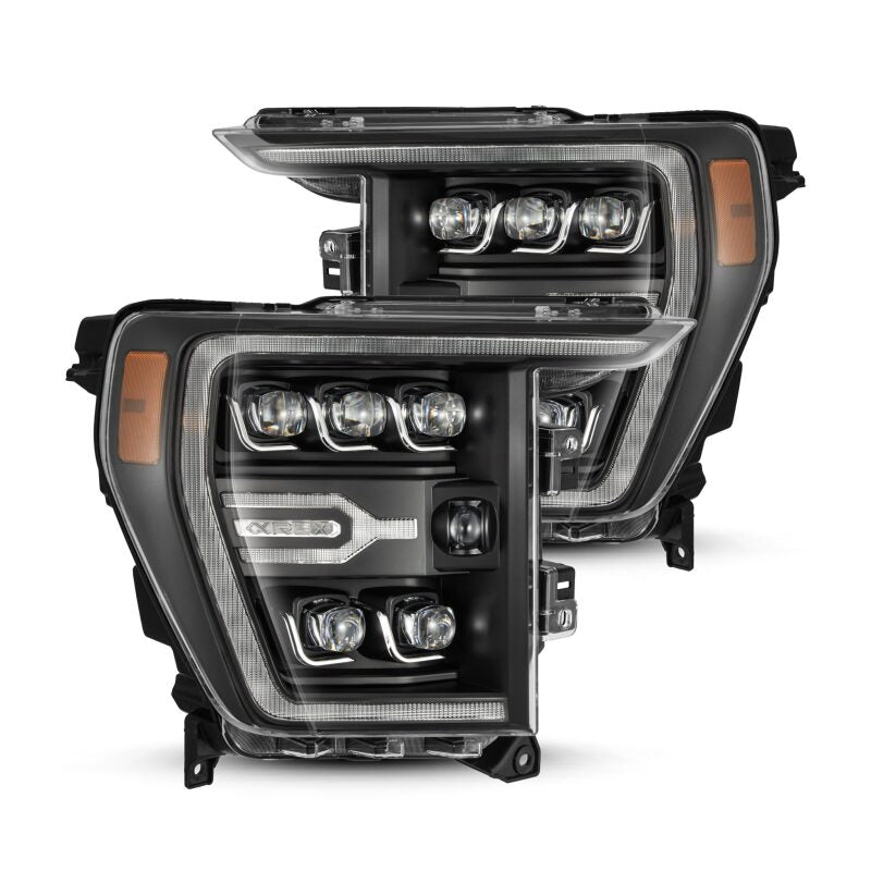 AlphaRex 880137 21-22 fits Ford F-150 NOVA LED Proj Headlights Plank Style Bl