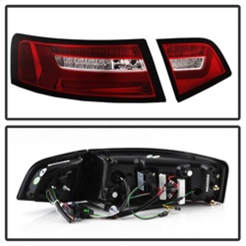 Spyder 5085191 fits Audi 09-11 A6 LED Tail Lights - Red Clear (ALT-YD-AA609-LED