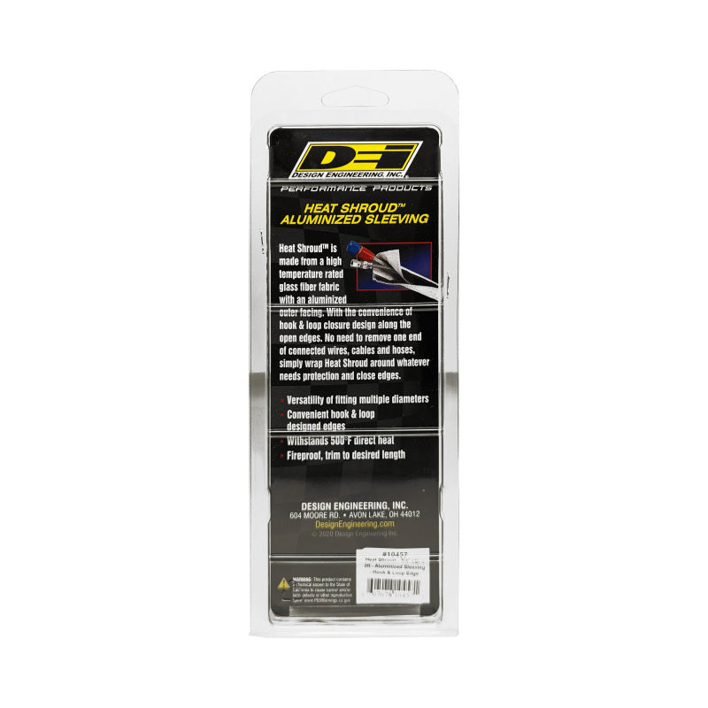 DEI  10457 Heat Shroud 3/4in I.D. x 3ft - Aluminized Sleeving - Hook and Loop Ed
