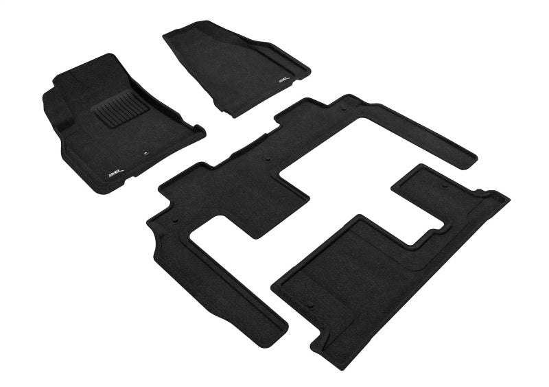 3D L1CH06004709 Maxpider 09-17 fits Chevrolet Traverse w Bench 2nd Row Elegant 1st 2nd 3rd Row - Floor Mat Set (Black)