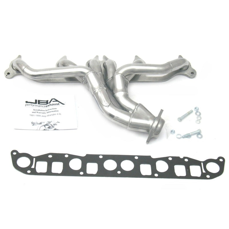 JBA 1526SJS fits Jeep 91-99 4.0L 1-1/2in Primary Silver Ctd Cat4Ward Header