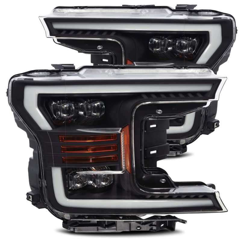 AlphaRex 880182 fits Ford 18-19 F-150 NOVA LED Proj Headlights Plank Style Matte Black w/Activ Light/Seq Signal