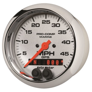 AutoMeter 200635-35 Autometer Marine Chrome Ultra-Lite 3-3/8in 50MPH GPS Speedometer Gauge