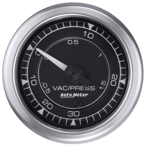 AutoMeter 8159 Autometer Chrono 2-1/16in 30INHG-30PSI Vaccum/Boost Gauge