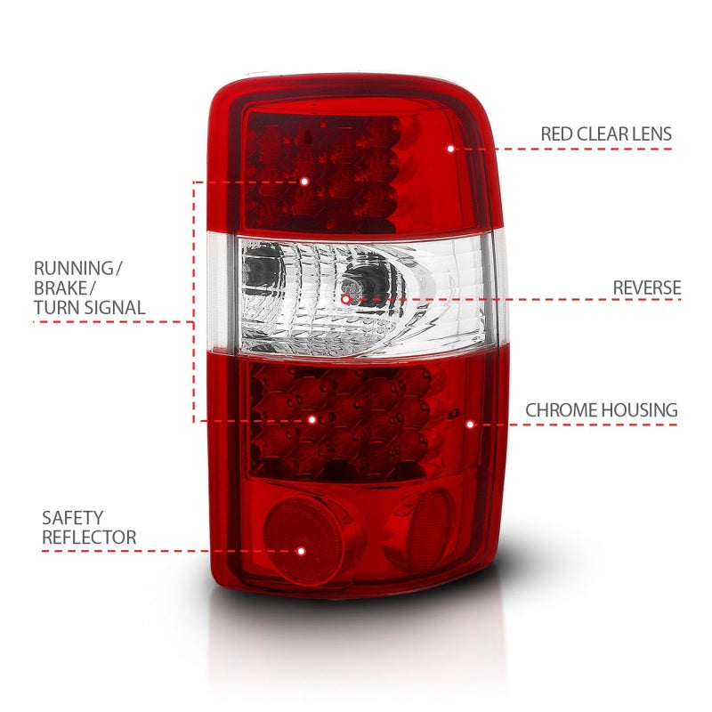 ANZO 311001 2006 fits Chevrolet 00-20 Suburban LED Taillights Red/Clear