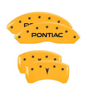 MGP 18030SPONYL 4 Caliper Covers Engraved Front fits Pontiac Rear Arrow Yellow F