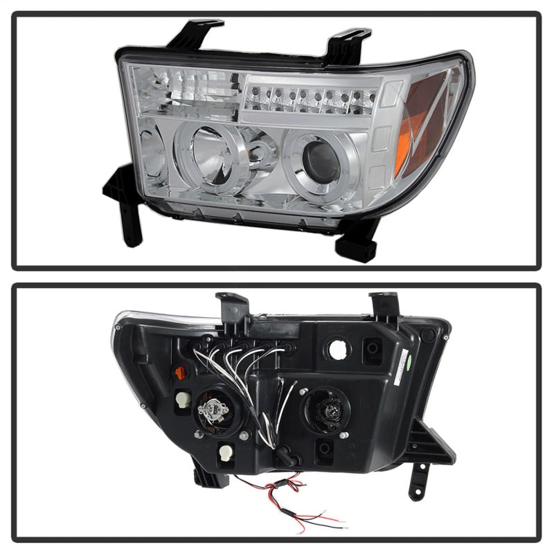 Spyder 5012036 fits Toyota 07-13 Tundra Projector Headlights LED Halo LED Chrm