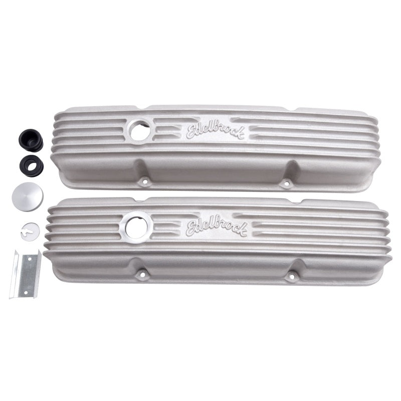 Edelbrock 41449 Valve Cover Classic Series fits Chevrolet 1959-1986 262-400 CI V8 w/ Oil Fill Hole Satin