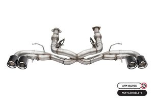 CORSA Performance 21104CF Corsa 2020-2025 fits Chevrolet Corvette C8 RWD 3in Track Cat-Back Delete Exhaust w/4.5in CF Polished Tips