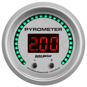 AutoMeter 6744-UL Autometer 52.4mm Silver Two Channel 0-2000 Degree Pyrometer (EGT) Ultra-Lite Elite Digital Gauge
