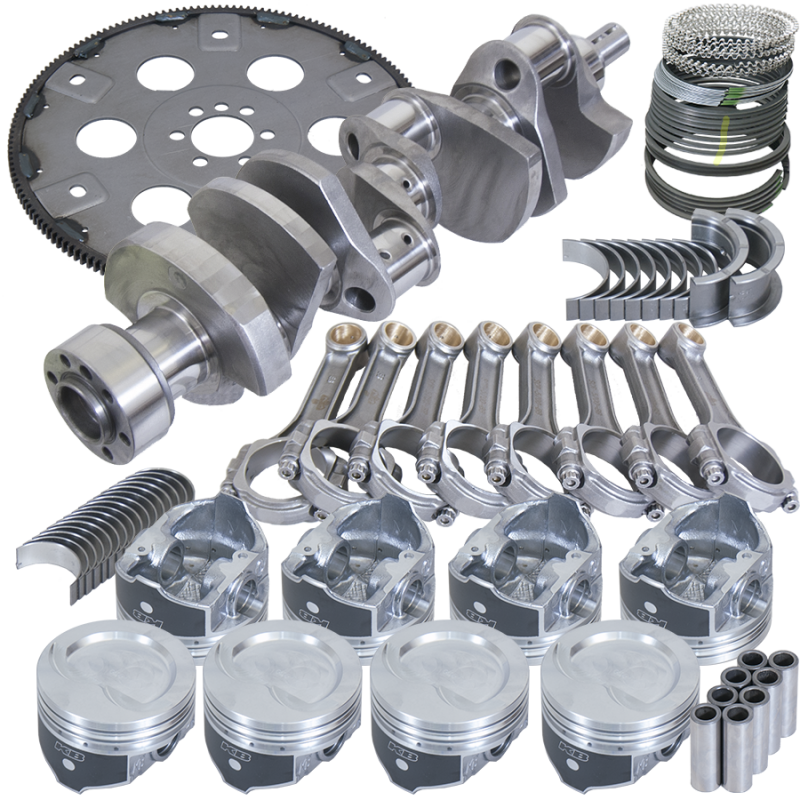 Eagle B13054L06068 fits Chevy 350 1Pc 3.750in Crank 5.700in I-Beam Rod 4.060in Pistons 168 Tooth FP Balanced Assembly