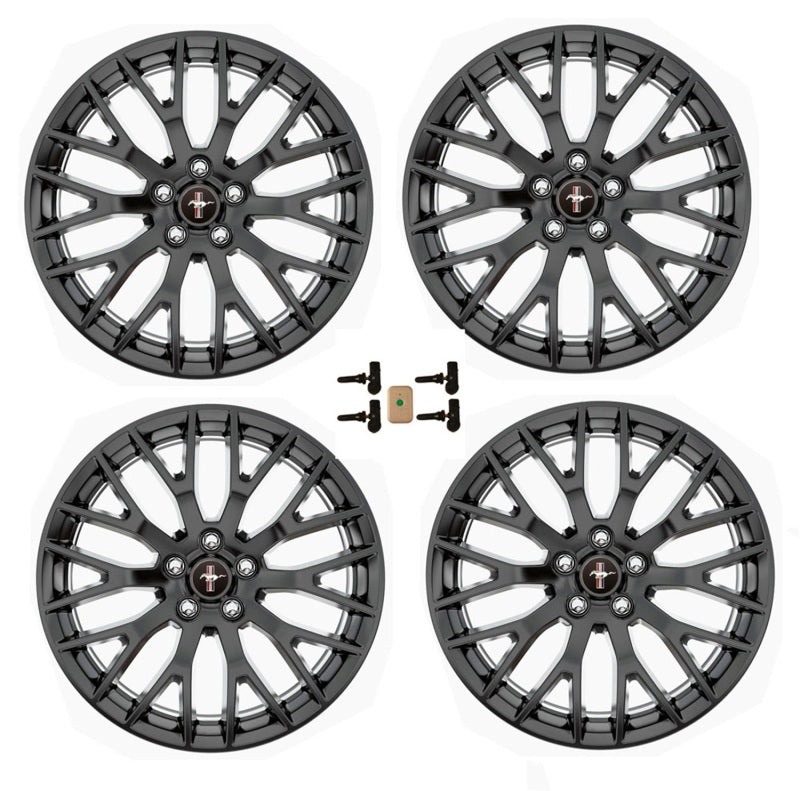 fits Ford 15-16 Racing M-1007K-M19XB Mustang GT 19X9 and 19X9.5 Wheel Set with TPMS Kit - Matte Black