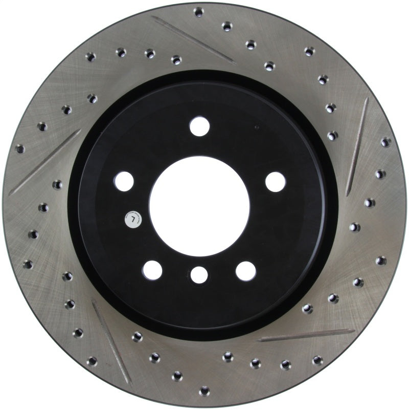 Stoptech 127.34080L 06 fits BMW 330 / 07-09 BMW 335 Slotted & Drilled Left Rear Rotor