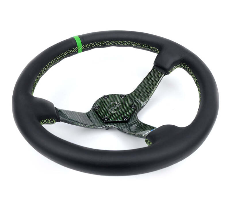 NRG RST-036CF-GN RST-036CF-GN Reinforced Steering Wheel Green Carbon Fiber