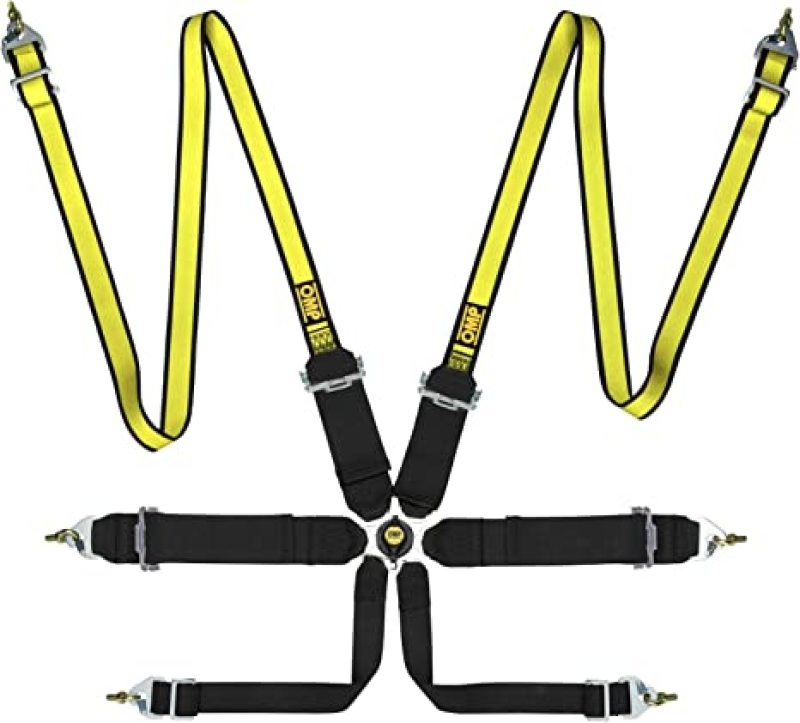 OMP DA0-0204-B02-178 First 3/2 Racing Harness Black Yellow