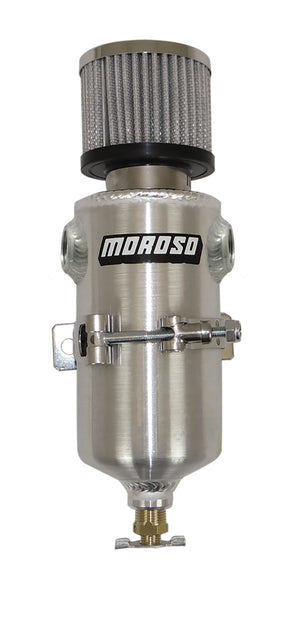 Moroso 85455 Breather Tank/Catch Can - Two 1/2in NPT Female Fittings - Aluminum