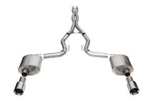 CORSA Performance 21255 Corsa 24+ fits Ford MustangGT Sport Cat-Back Exhaust Sys. 3.0in Dual Rear Exit w/4.5in Straight Cut Tips