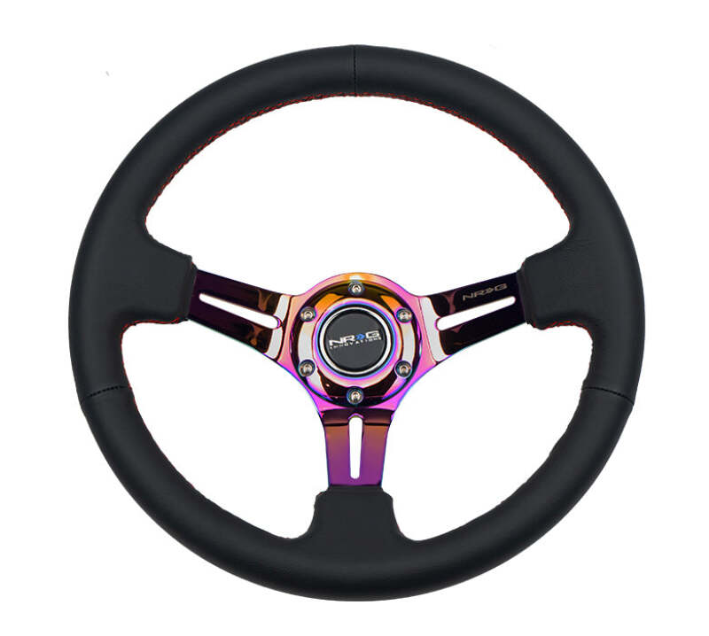 NRG RST-018R-MCRS RST-018R-MCRS Reinforced Steering Wheel Blk Leather/Red