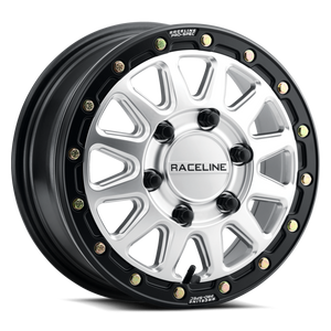 Raceline A14SB Alpha 15x7in /  BP / 25mm Offset / 68mm Bore - Hyper Silver w/Black Ring