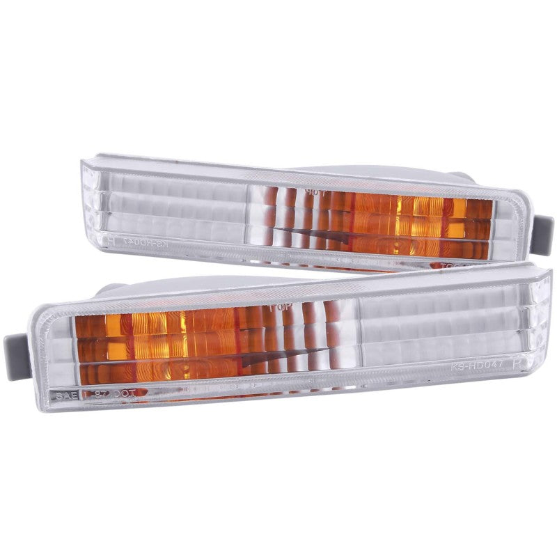 ANZO 511006 1991 fits Honda 90-19 Accord Euro Parking Lights Chrome w/ Amber Reflector