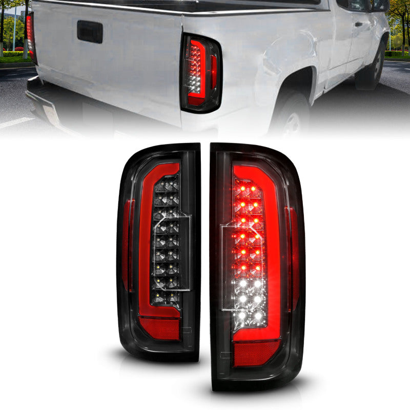 ANZO 311434 fits GMC 15-21 Canyon Full LED Taillights w/ Red Lightbar Black Housing/Clear Lens