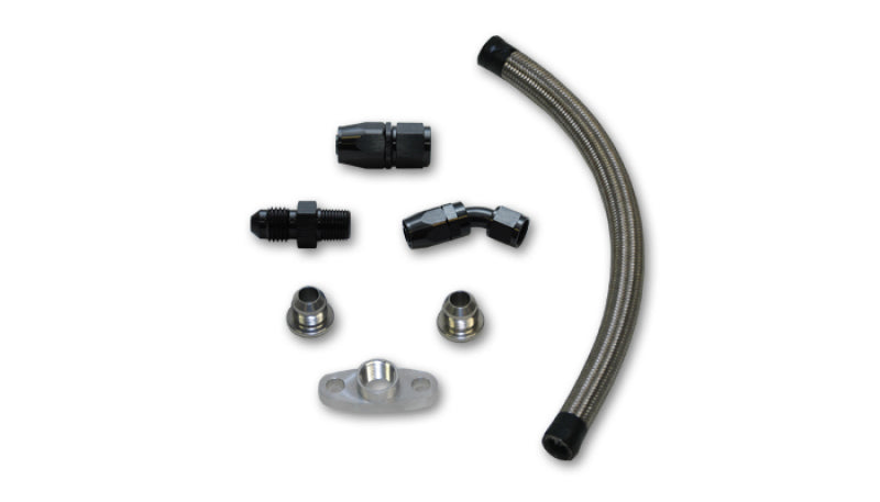 Vibrant 10281 Univ Oil Drain Kit incl 12in Teflon lined S.S. hose Fitting