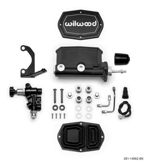 Wilwood 261-14962-BK Compact Tandem M/C-15/16in Bore-Bracket and Valve (Pushrod)